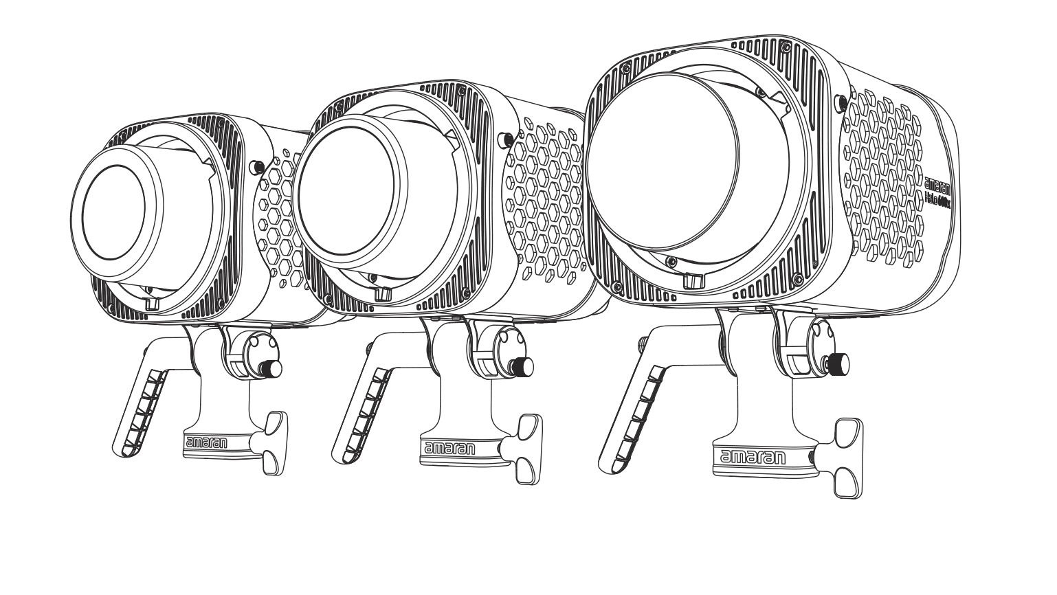 amaran Halo 200x, 300x, and 600x bi-color LED lights
