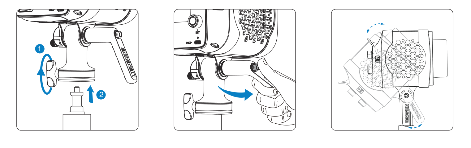 Installing the amaran Halo on a light stand
