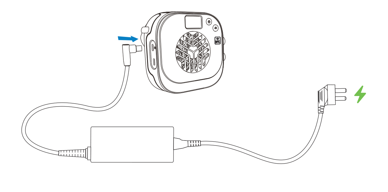 Powering the amaran Halo with the included AC power adapter