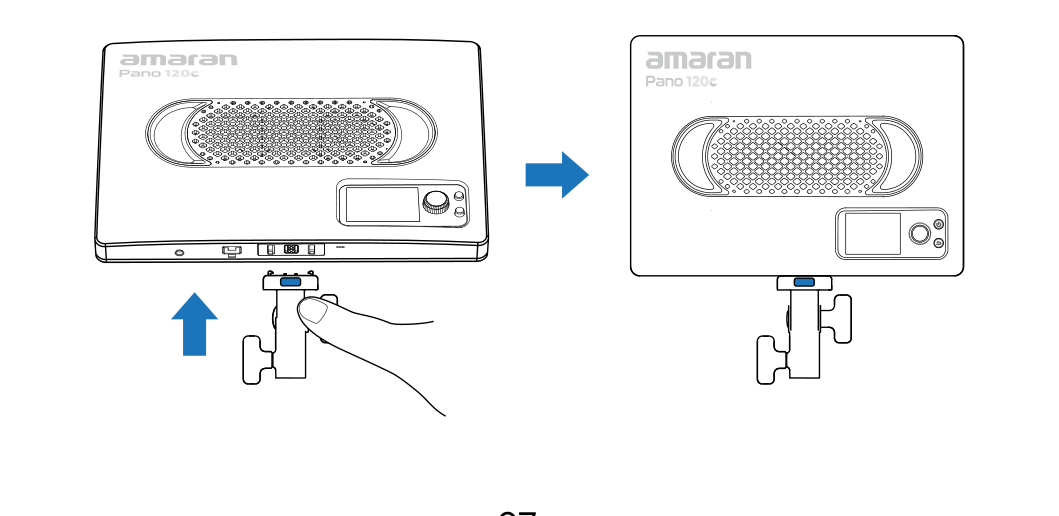 Installing the amaran Ace Lock adapter onto the amaran Pano 120c
