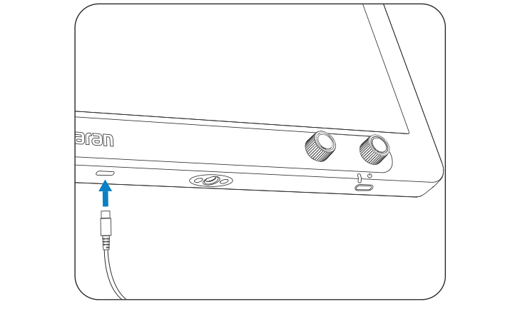 Connecting the USB-C power adapter to the amaran Verge